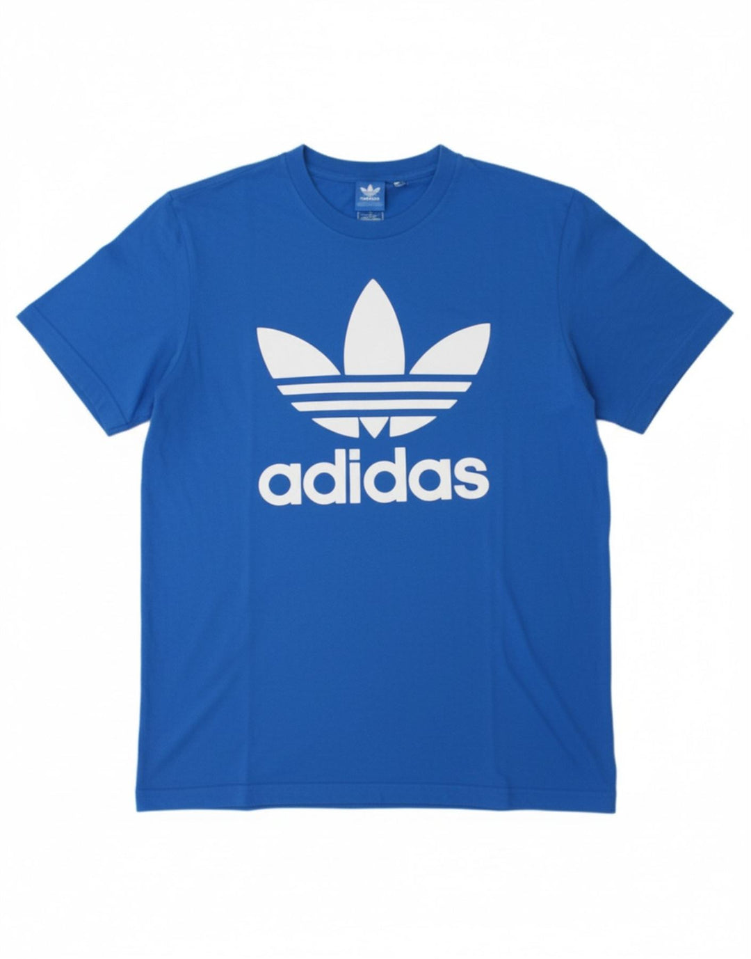 ADIDAS Mens Graphic T-Shirt Top Medium Blue Cotton