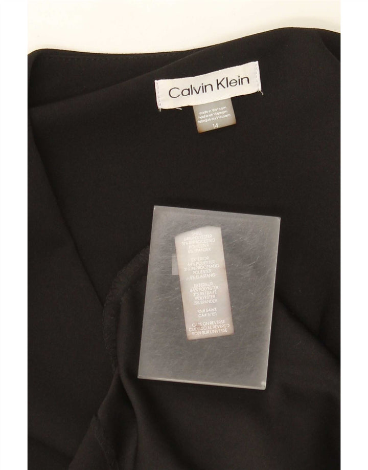 Γυναικείο αμάνικο φόρεμα Calvin Klein US 14 μεγάλο μαύρο πολυεστέρα