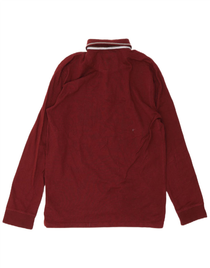 Ανδρικό μακρυμάνικο μπλουζάκι πόλο Massimo Dutti, μικρό μπορντό