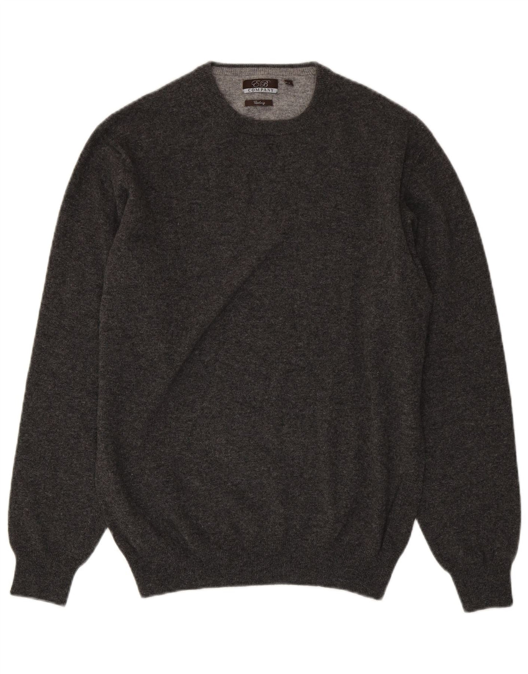 Ε.Β. Εταιρεία Ανδρικό πουλόβερ με λαιμόκοψη μεσαίου γκρι μαλλί Merino