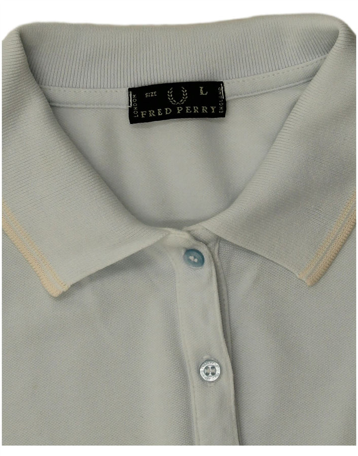 Fred Perry γυναικείο μπλουζάκι πόλο UK 16 μεγάλο μπλε βαμβακερό