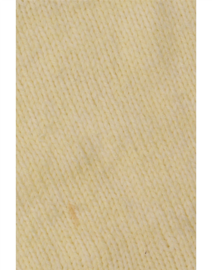Vintage γυναικείο πουλόβερ με ρολό λαιμόκοψη UK 14 Medium Yellow