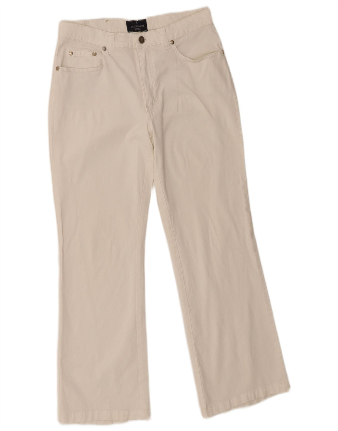 Trussardi Γυναικείο Cropped Jeans W28 L26 Λευκό βαμβακερό