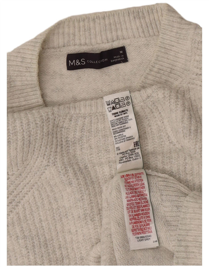 Marks & Spencer Γυναικείο πουλόβερ με λαιμόκαυστο UK 14 Medium Grey Flecked