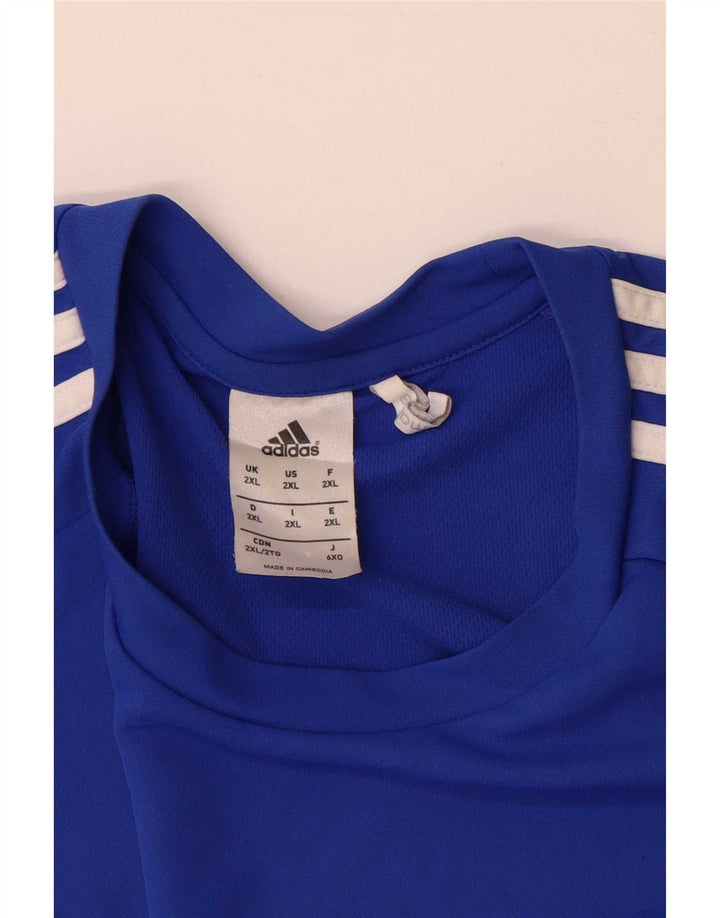 Adidas Ανδρικό T-Shirt Climalite Top 2XL Blue Colourblock Polyester