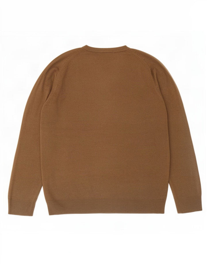 Ανδρικό πουλόβερ Marks & Spencer Blue Harbor με V-Neck Jumper Μεσαίο καφέ