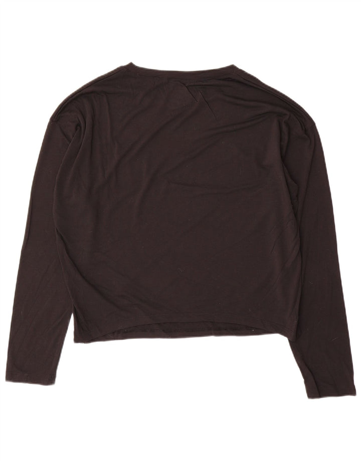 REEBOK Γυναικείο Crop Μακρυμάνικο UK 12/14 Μεσαίο Μαύρο Πολυεστέρας