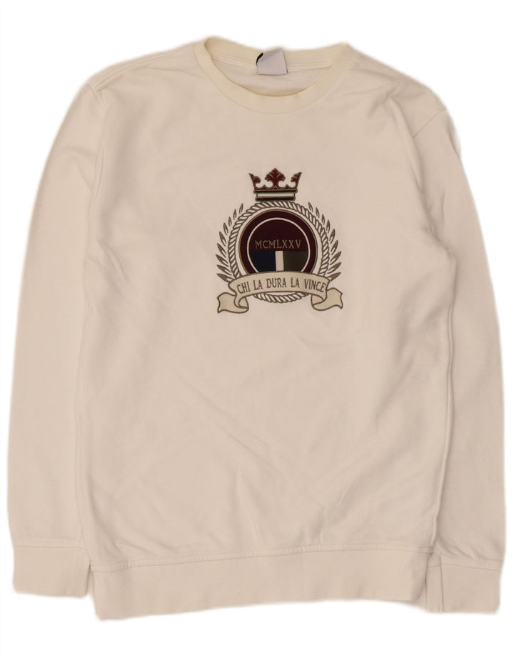 Ανδρικό γραφικό φούτερ Zara Jumper Μικρό λευκό βαμβακερό