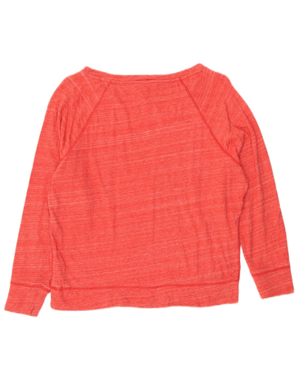 J. CREW Womens Oversized Sweatshirt Jumper UK 2 2XS Red Striped Cotton
