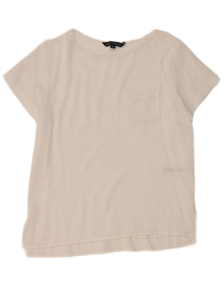 French Connection Γυναικεία See Through Top UK 6 XS White Polyester