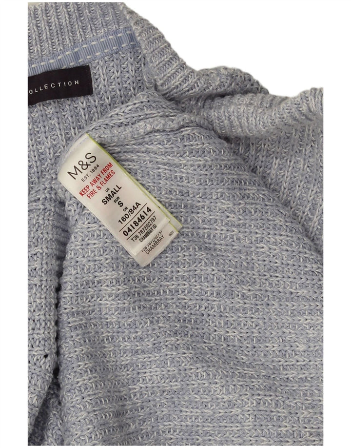 Marks & Spencer Γυναικείο πουλόβερ με λαιμόκαυμα μεγάλου μεγέθους UK 10 Small Blue