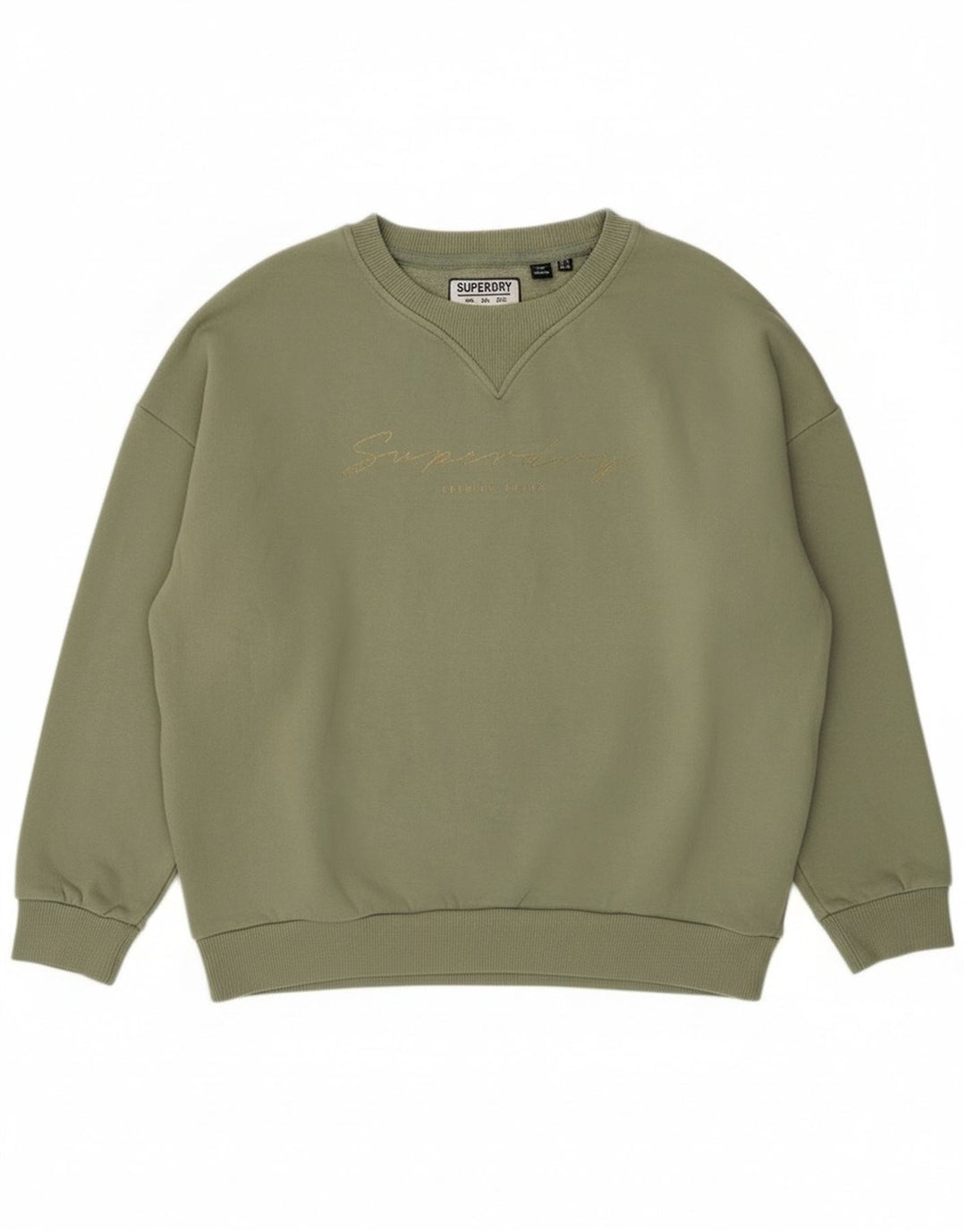 Superdry Γυναικεία γραφική μπλούζα μεγάλου μεγέθους Jumper UK 8 Μικρό πράσινο βαμβακερό