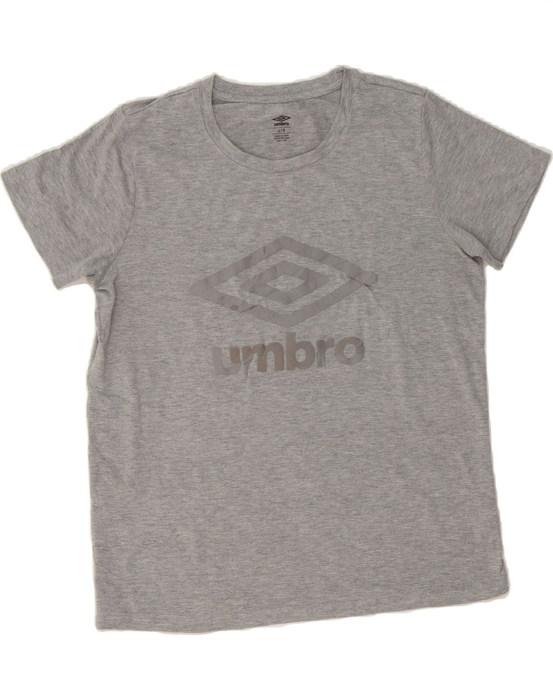 UMBRO Womens Graphic T-Shirt Top UK 16 Large Grey Polyester Vintage Umbro and Second-Hand Umbro from Messina Hembry 