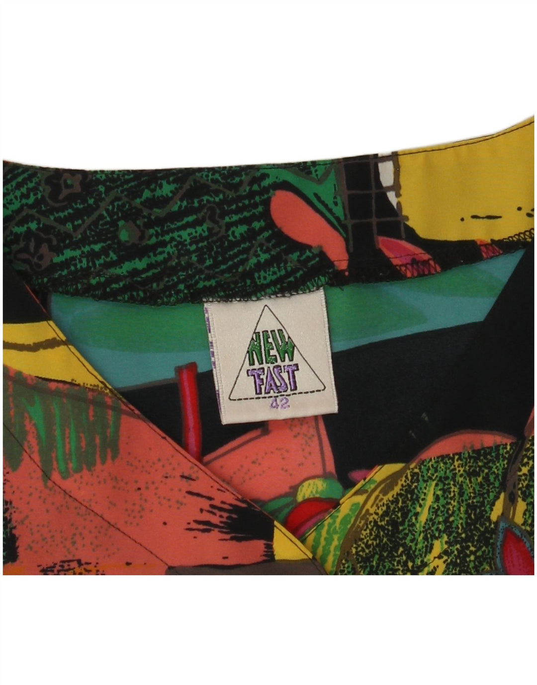 NEW FAST Γυναικεία Abstract Pattern Μπλούζα Top EU 42 Large Black Polyester