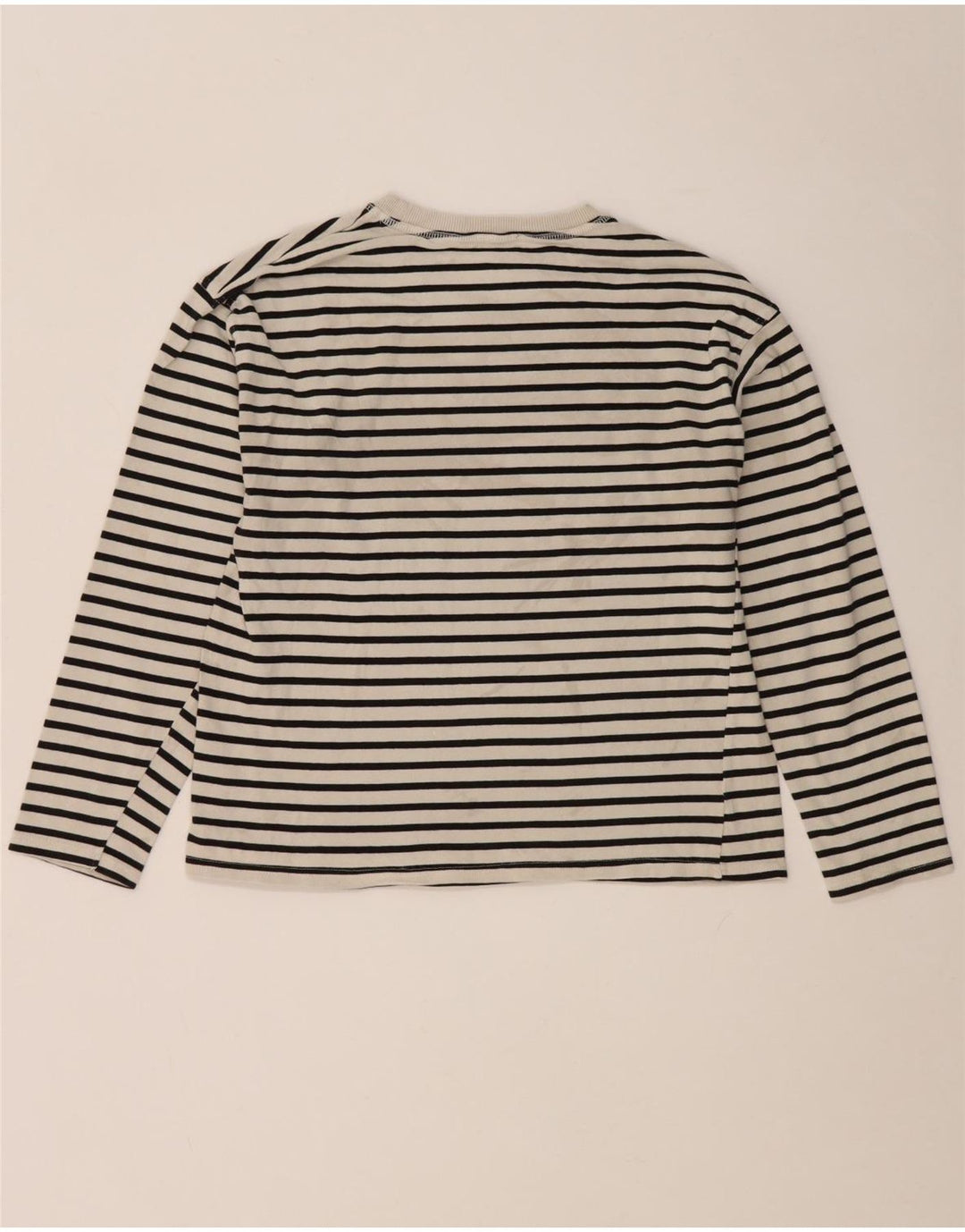 Zara γυναικείο τοπ μακρυμάνικο UK 10 Small White ριγέ