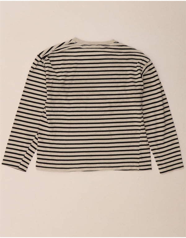 Zara γυναικείο τοπ μακρυμάνικο UK 10 Small White ριγέ