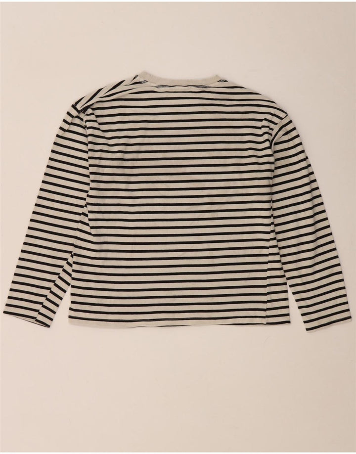 Zara γυναικείο τοπ μακρυμάνικο UK 10 Small White ριγέ
