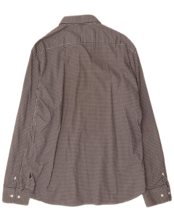 ΓΑΛΛΙΚΗ ΣΥΝΔΕΣΗ Ανδρικό πουκάμισο μεγάλο μαύρο βαμβακερό Gingham