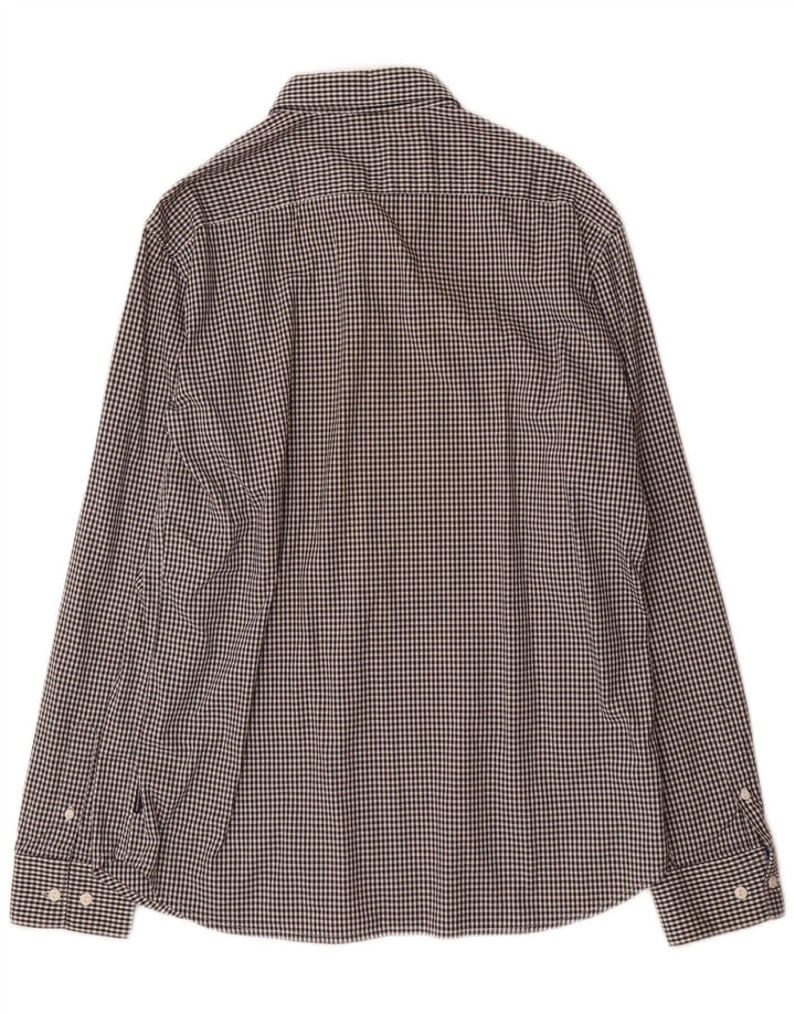 ΓΑΛΛΙΚΗ ΣΥΝΔΕΣΗ Ανδρικό πουκάμισο μεγάλο μαύρο βαμβακερό Gingham