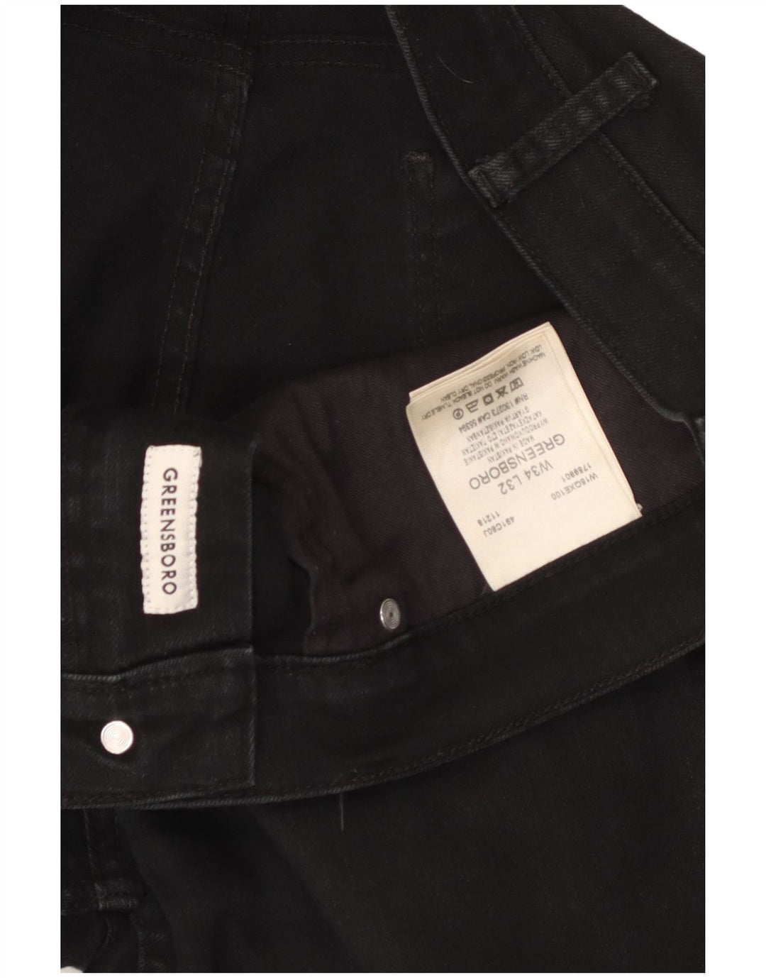 Ανδρικό τζιν WRANGLER Greensboro Straight W34 L32 Μαύρο βαμβακερό