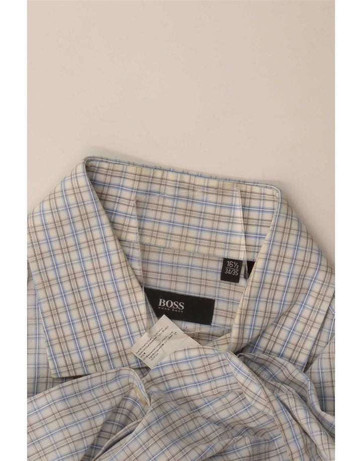 Ανδρικό πουκάμισο Hugo Boss Regular Fit Size 16 1/2 Large Blue Gingham Cotton
