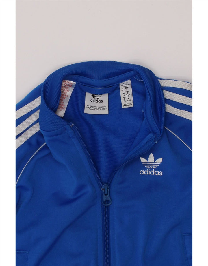 ADIDAS Boys αθλητική φόρμα Top Jacket 5-6 Years Blue Polyester