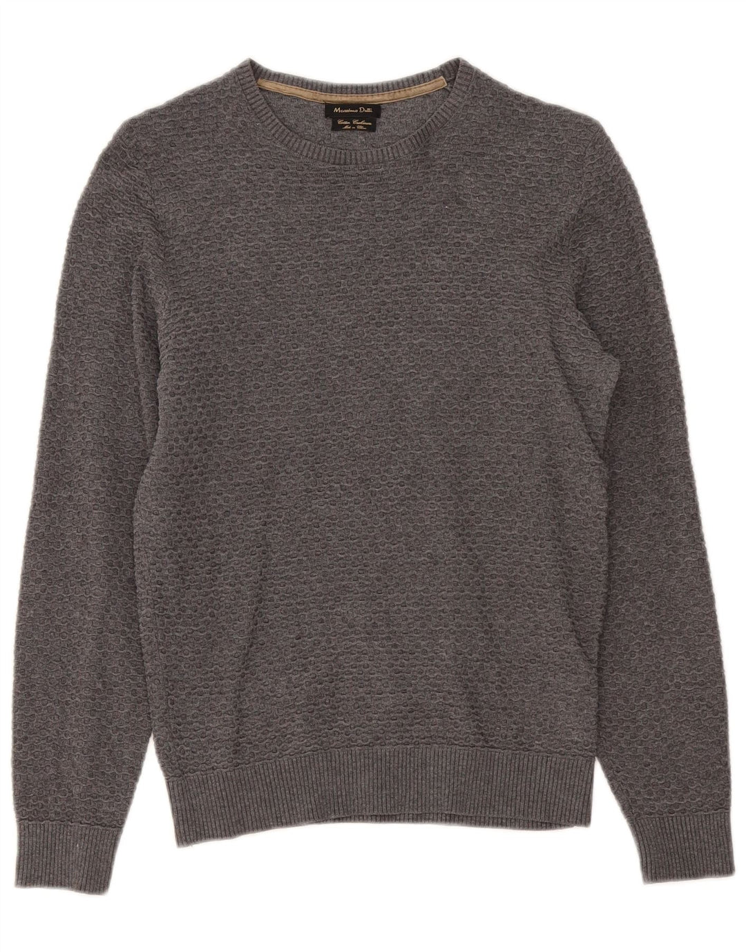 Ανδρικό πουλόβερ Massimo Dutti Boat Neck Jumper Μικρό Γκρι βαμβακερό