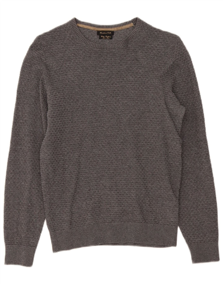 Ανδρικό πουλόβερ Massimo Dutti Boat Neck Jumper Μικρό Γκρι βαμβακερό