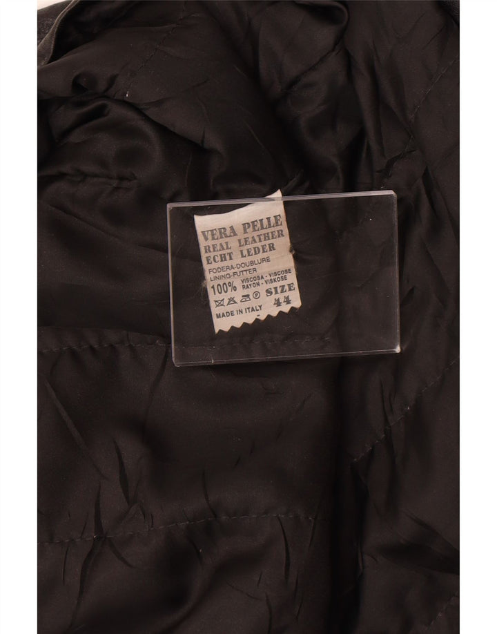 Vintage Γυναικείο Δερμάτινο Μπουφάν IT 44 Medium Black Leather