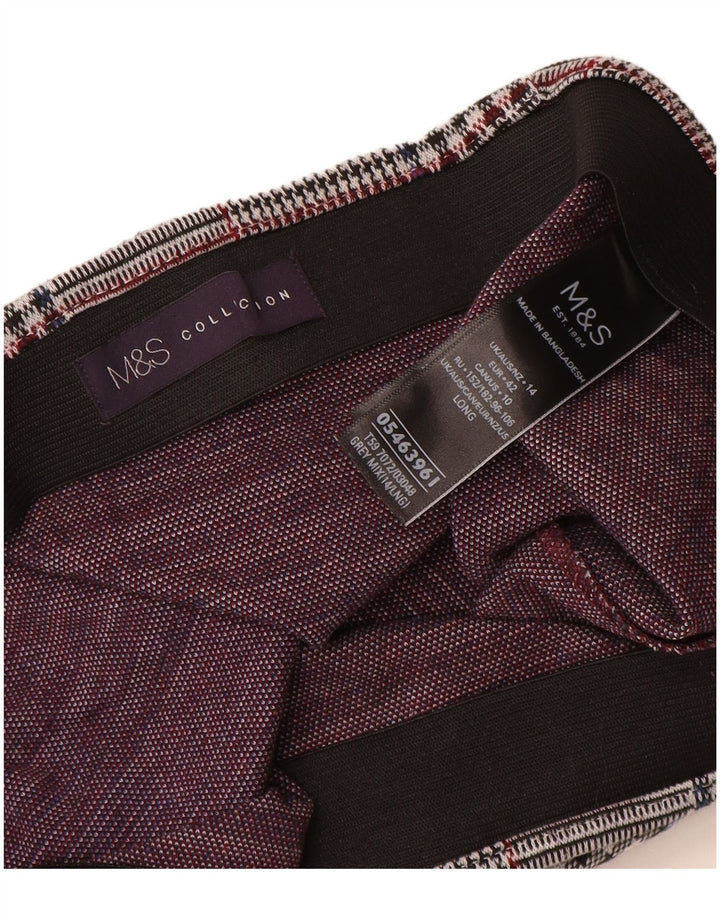 Marks & Spencer Γυναικεία ίσια φούστα UK 14 Large W32 Grey Check Polyester