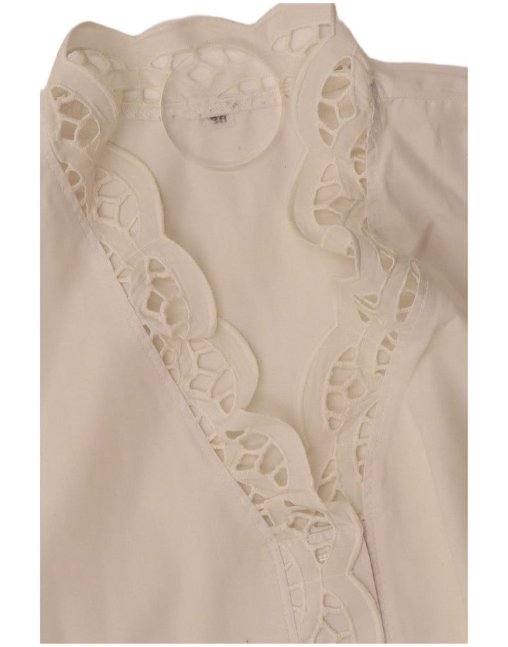 Vintage γυναικείο κοντομάνικο πουκάμισο μπλούζα EU 38 Medium White