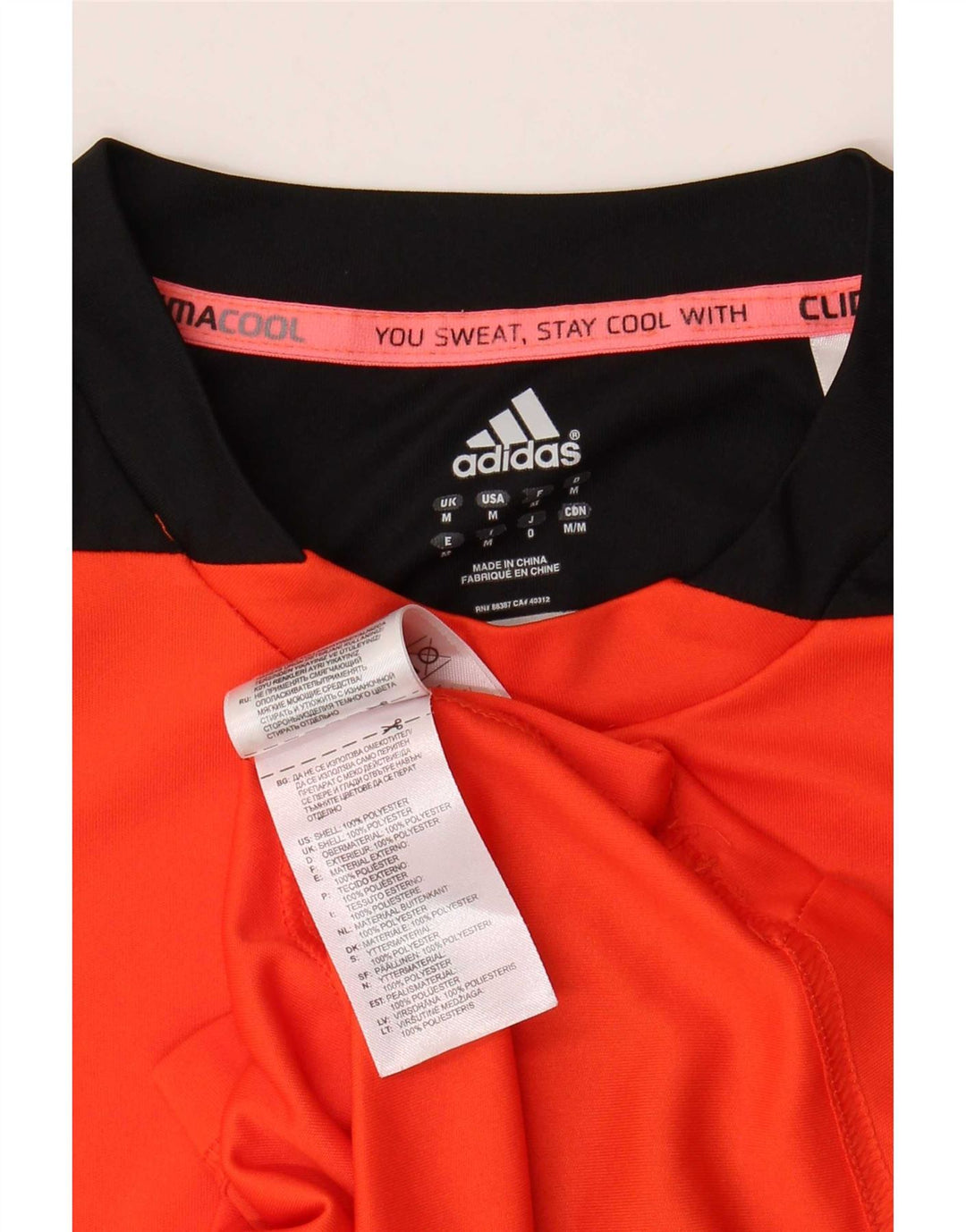 Ανδρικό T-Shirt Adidas Climacool Top Medium Orange Colourblock Polyester