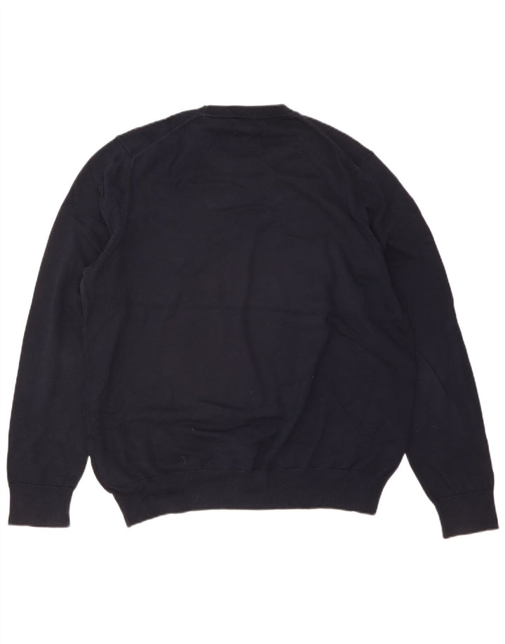 Ανδρικό πουλόβερ Marks & Spencer Crew Neck Jumper XL Navy Blue Cotton