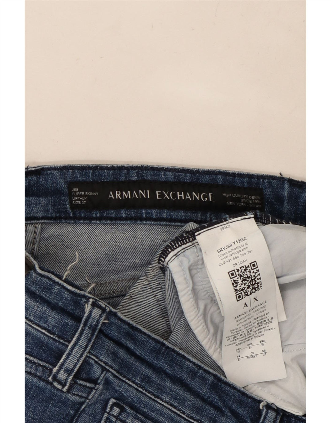 ARMANI EXCHANGE Γυναικείο Lift - Up Super Skinny Jeans W27 L30 Blue Cotton