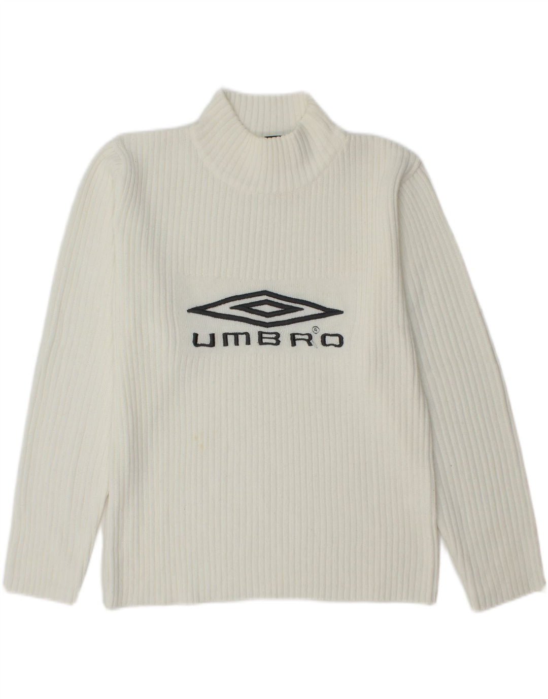 UMBRO Γυναικείο πουλόβερ με γραφικό λαιμό χελώνας UK 16 μεσαίο λευκό ακρυλικό