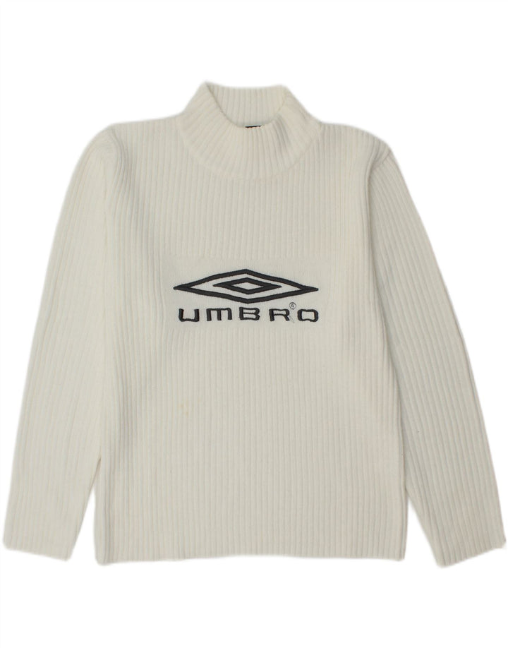 UMBRO Γυναικείο πουλόβερ με γραφικό λαιμό χελώνας UK 16 μεσαίο λευκό ακρυλικό