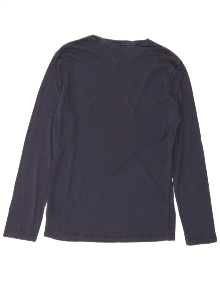 TOMMY HILFIGER Ανδρικό μπλουζάκι μακρυμάνικο, μεσαίο μπλε βαμβακερό