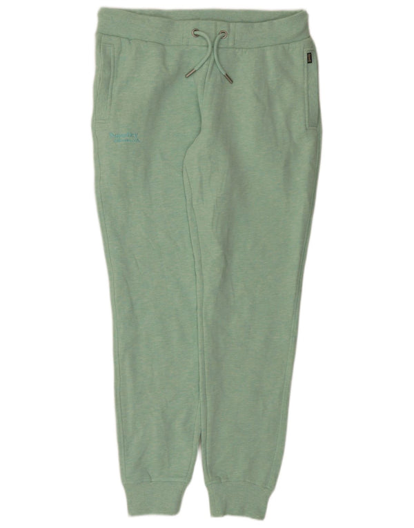 Superdry Γυναικεία αθλητική φόρμα Παντελόνι Joggers UK 16 Large Green Cotton