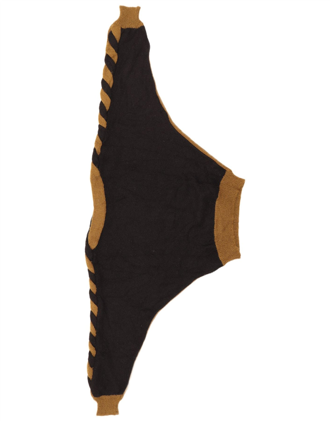 VINTAGE Γυναικείο πουλόβερ με λαιμόκαυστο UK 14 Medium Black Colourblock