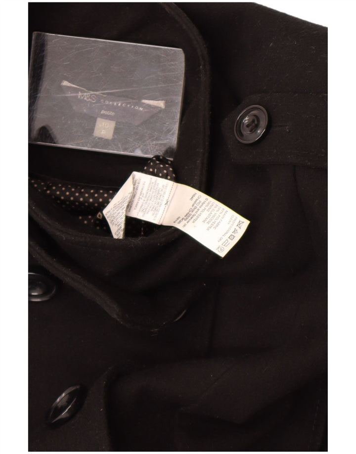 Marks & Spencer Γυναικείο Παλτό Petite Pea UK 10 Small Black Polyester