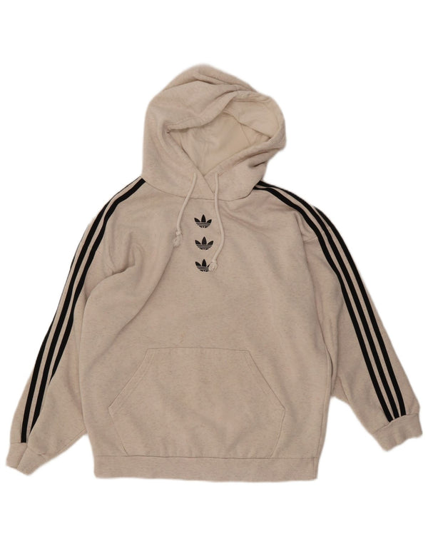 ADIDAS Γυναικείο Hoodie Jumper UK 12 Medium Grey Cotton