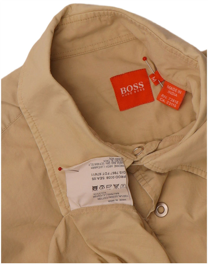 Ανδρικό κοντομάνικο πουκάμισο Hugo Boss Βαμβακερό μεσαίο μπεζ