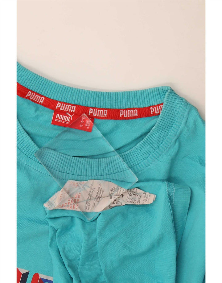 Ανδρικό γραφικό μπλουζάκι Puma, μεσαίο μπλε βαμβακερό