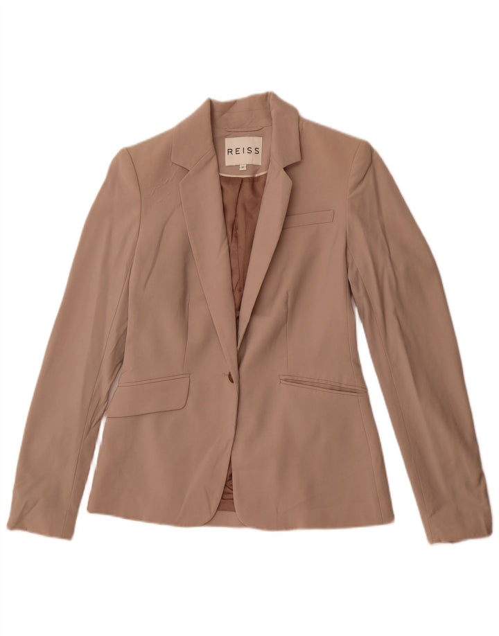 Reiss Γυναικείο σακάκι με 1 κουμπί UK 6 XS Μπεζ μαλλί