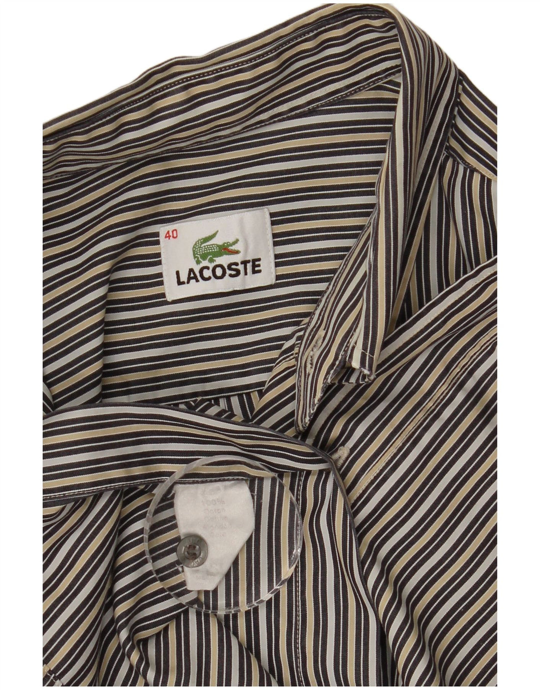 Ανδρικό πουκάμισο Lacoste Μέγεθος 40 Βαμβακερό μεσαίο πολύχρωμο ρίγες