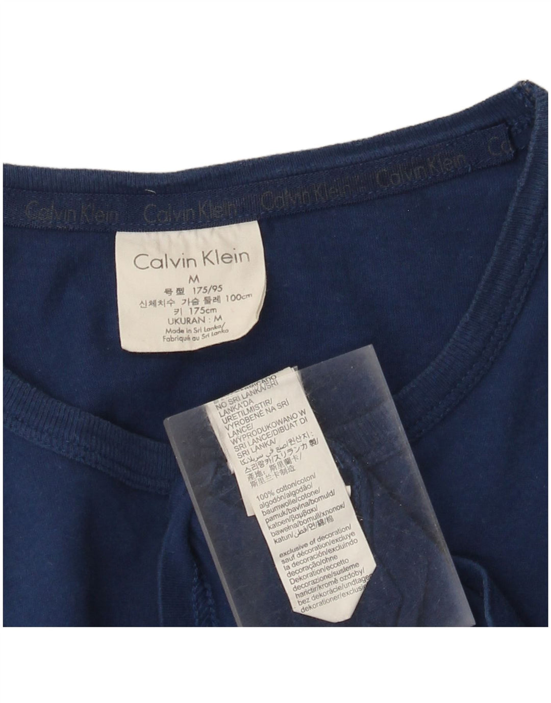 Ανδρικό γραφικό μπλουζάκι Calvin Klein Τοπ μεσαίου μπλε βαμβακερό