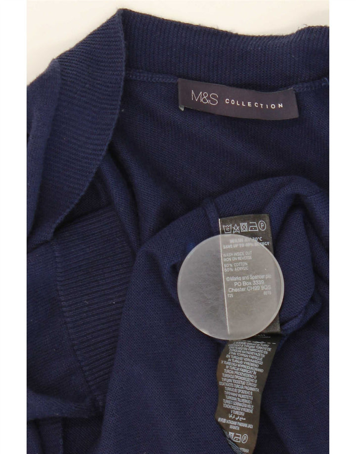 Marks & Spencer Γυναικείο πουλόβερ Longline Cardigan UK 12 Medium Navy Blue