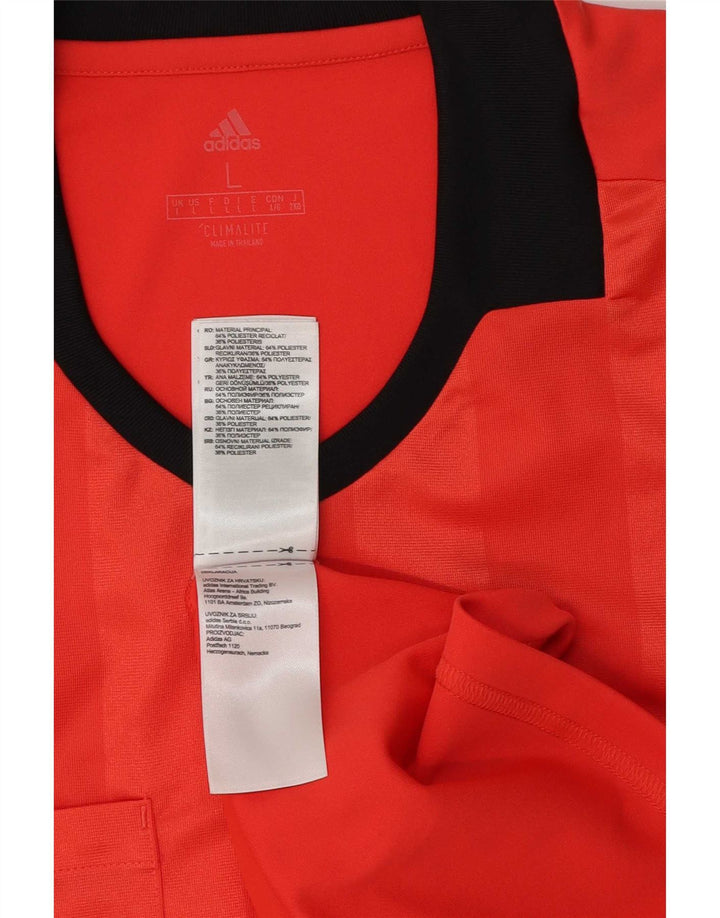 Ανδρικό T-Shirt Adidas Top Large Red Colourblock Πολυεστέρας