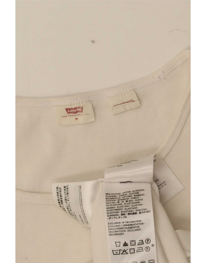 Γυναικείο T-Shirt Levi's Top UK 12 μεσαίο λευκό βαμβακερό