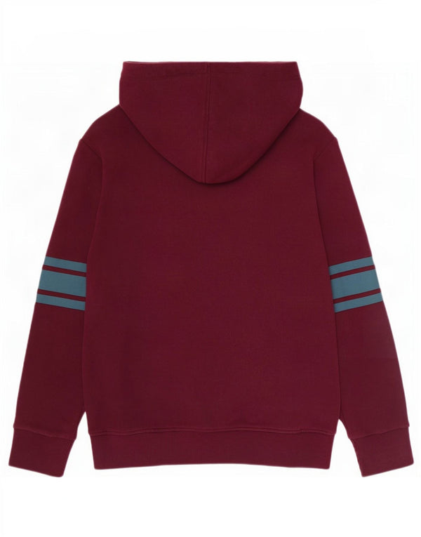 Superdry Womens Heritage Graphic Hoodie Jumper UK 14 Large Burgundy Cotton
